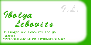 ibolya lebovits business card